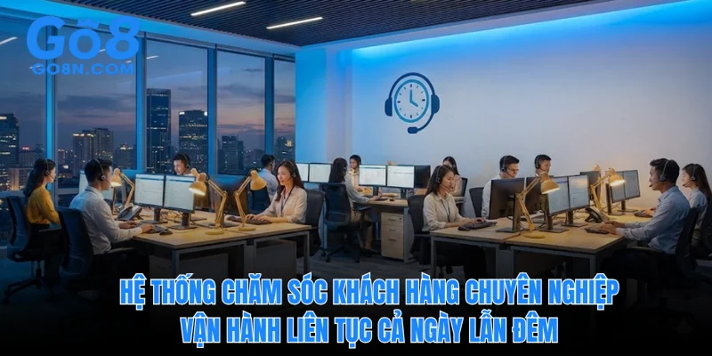 Hệ thống chăm sóc khách hàng chuyên nghiệp vận hành liên tục cả ngày lẫn đêm